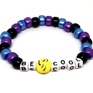 Handmade "Be Cool" Emoji Kandi Word bracelet